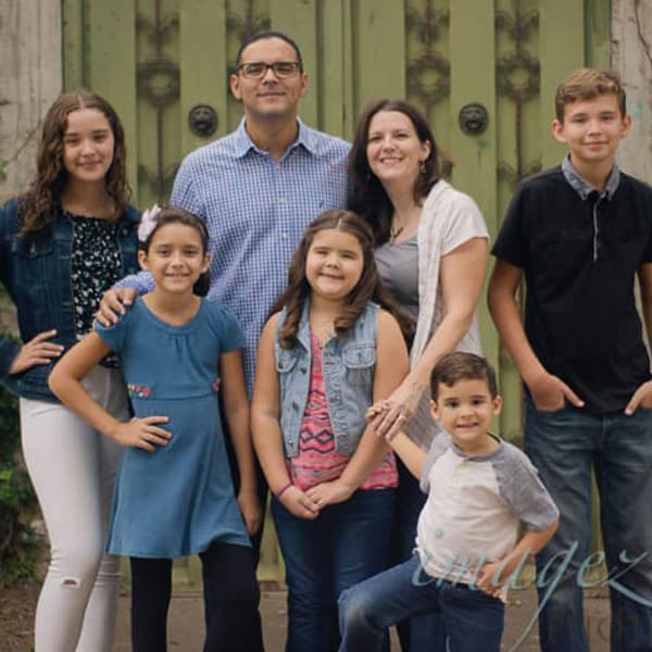 Abner and Kelley Arevalo with children at The Elisheva Foundation